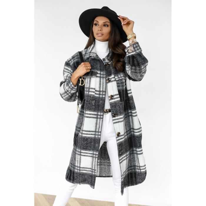 Veste a carreaux oversize discount