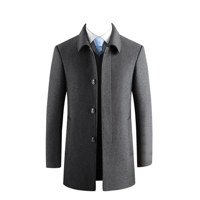 Manteau long sales homme col fourrure