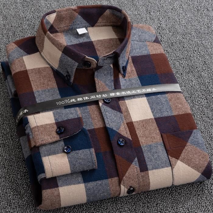 Chemise décontractée en coton - Gris/à carreaux - Men | H&M CA