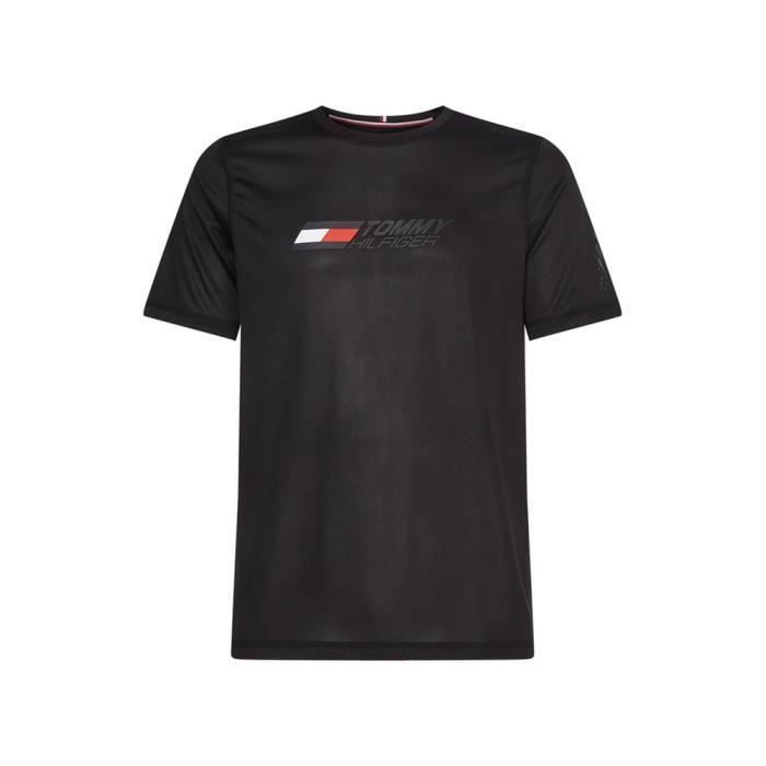 T shirt tommy on sale noir homme