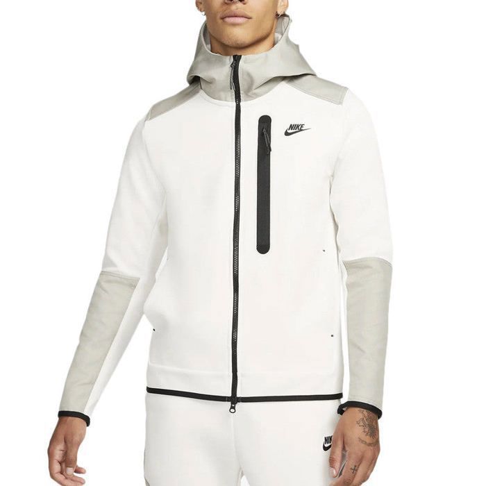 Sweat à capuche NIKE TECH FLEECE FULL ZIP Blanc Manches