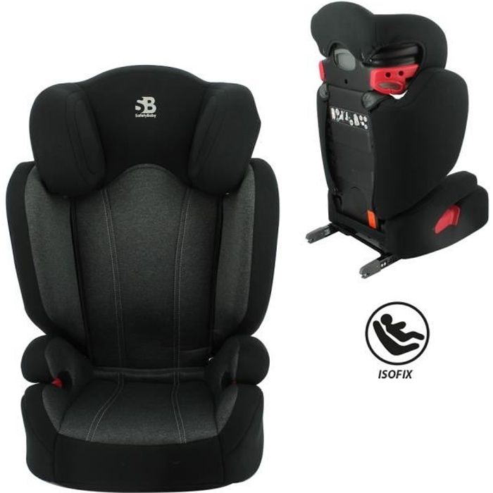 Siège auto rehausseur bas isofix groupe 2/3 avec dossier réglable (Noir) -  Achat / Vente siège auto Siège auto rehausseur bas i - Cdiscount