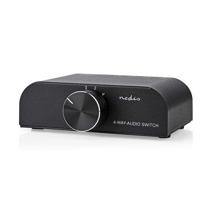 NEDIS Commutateur audio 4 ports - Entrées 3x RCA 1x Jack 3.5 bidirectionnel