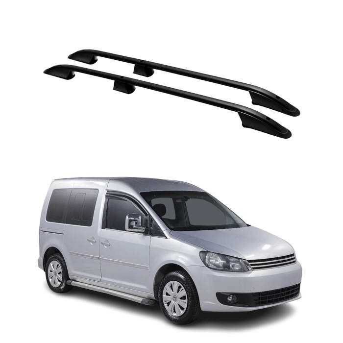 Barres de toit longitudinales pour VW Caddy 20102015 Aluminium Noir