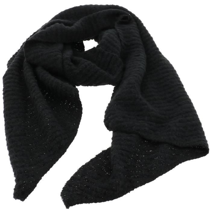 Écharpe En Laine Acrylique Noire - Occasion En Très Bon état (TBE) - Parfaite Pour L'hiver