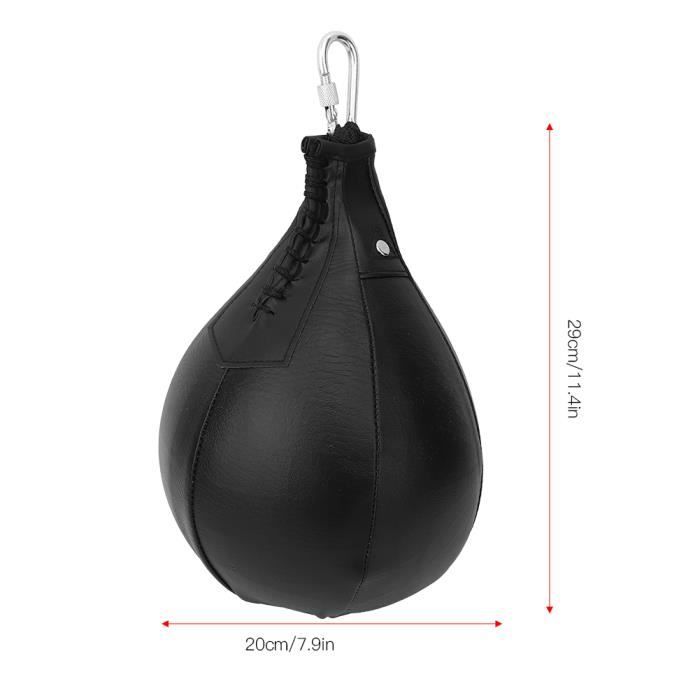 Double Ballon De Boxe – Sac De Perforation Réglable En Cuir PU, 40 X 20 Cm, 350 G, Avec Pompe, Cordes Et Mousquetons, Pour Réflexes Et Coordination