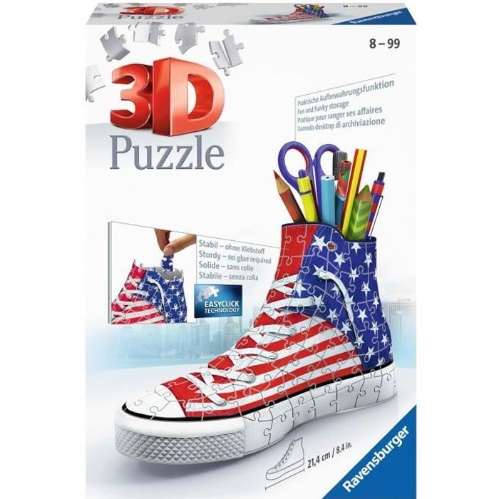 Puzzle 3D Sneaker La Reine des Neiges 2 - Ravensburger - 108 pièces - Sans colle - Dès 8 ans - Jeux - Jouets