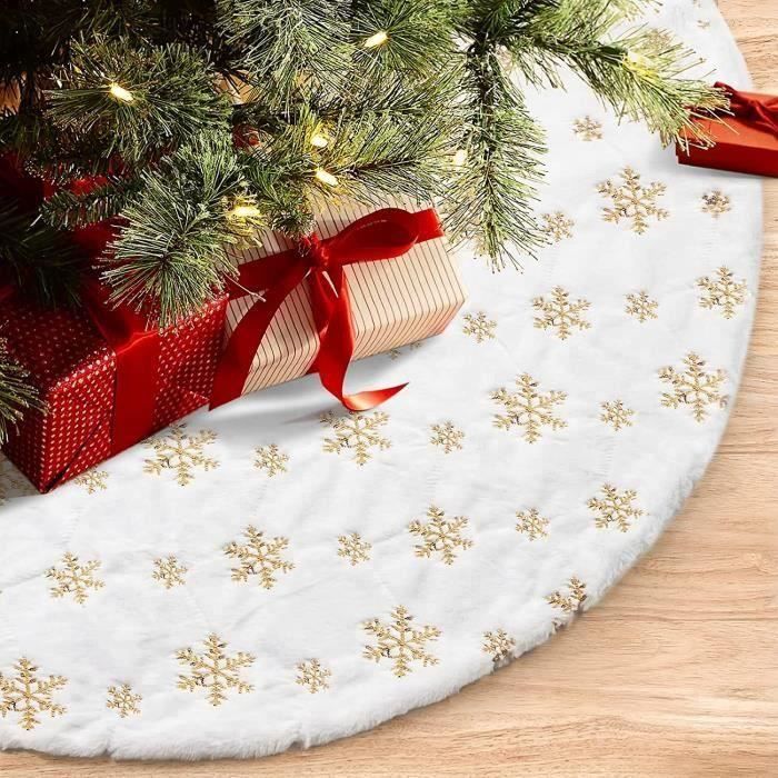 Jupe De Sapin De Noël Matelassée - Père Noël Rouge Et Brun - 107 Cm (42 In) NEUF
