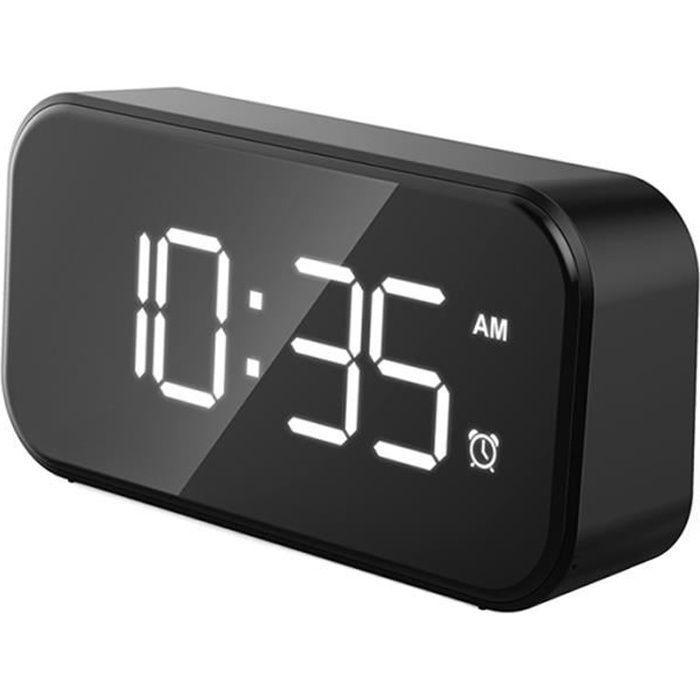 2 in 1 miroir réveil DEL Digital alarme réveil horloge calendrier réveil de voyage alarme 