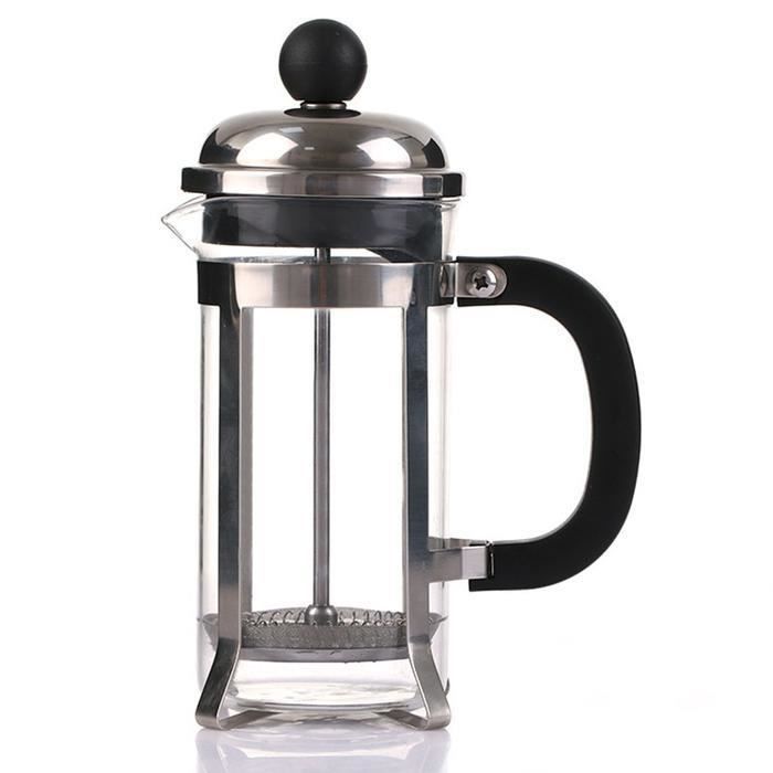 VIER Cafetière à Presse Française 1 Litre - Verre Borosilicate Et Filtre Inox Pour Café Et Thé