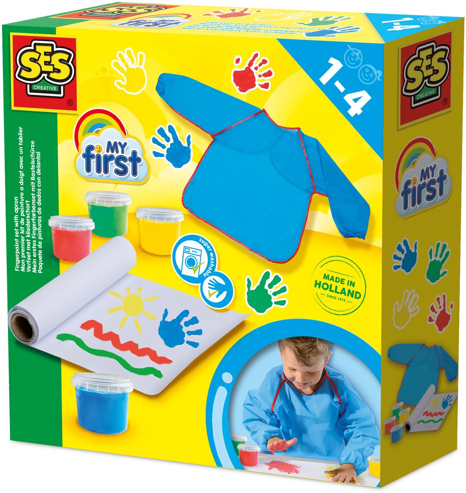 My first Mon premier kit de peinture au doigt avec un tablier SES CREATIVE