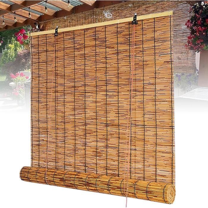Rideau en Bambou,Store Enrouleur Bambou Naturel,Stores À Rouleaux Romains,Store Occultant en Bambou Exterieur pour fenêtre,pour Jardin,Balcon, Personnalisable-J-W100xH120cm/39x47in Rideau en Bambou,Store Enrouleur Bambou Naturel,Stores À Rouleaux Romains,Store Occultant en Bambou Exterieur pour fenêtre,pour Jardin,Balcon, Personnalisable-J-W100xH120cm/39x47in