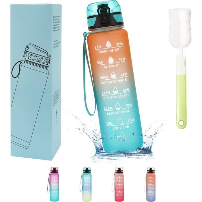 Wessper Bouteille D'eau Gourde Sport 500ml Litre Gris Bouteille