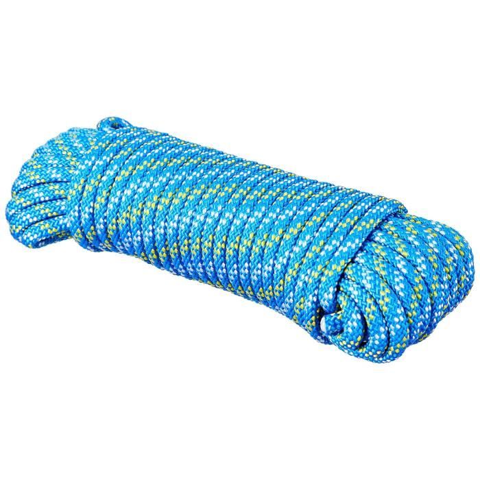 Corde Polypropylène Tressée 8mm - 100m - Bleu - Légère