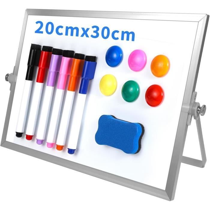Lot De 8 Mini Tableaux Blancs 23x30cm Double Face - Effaçable à Sec, Portable Pour École, Bureau, Maison