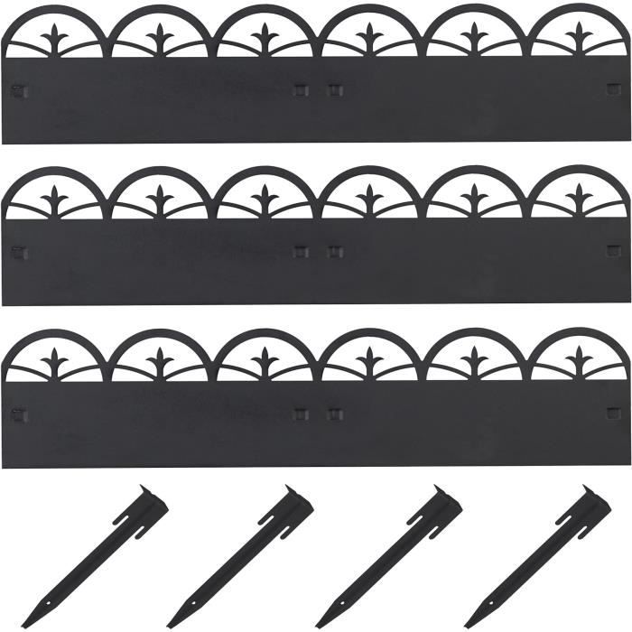 Clôture Décorative Jardin Métal 81cm X 305cm - 5 Panneaux Bordure Parterre Amagabeli Motif Paysage