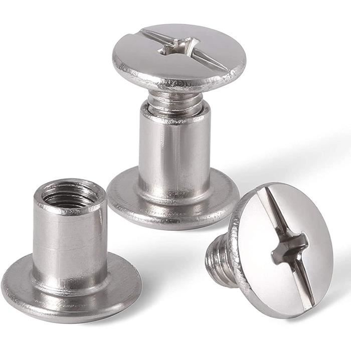 160pcs / 80set Nickel Plaqué Grand Livre Vis Rivets 5 Tailles En Métal