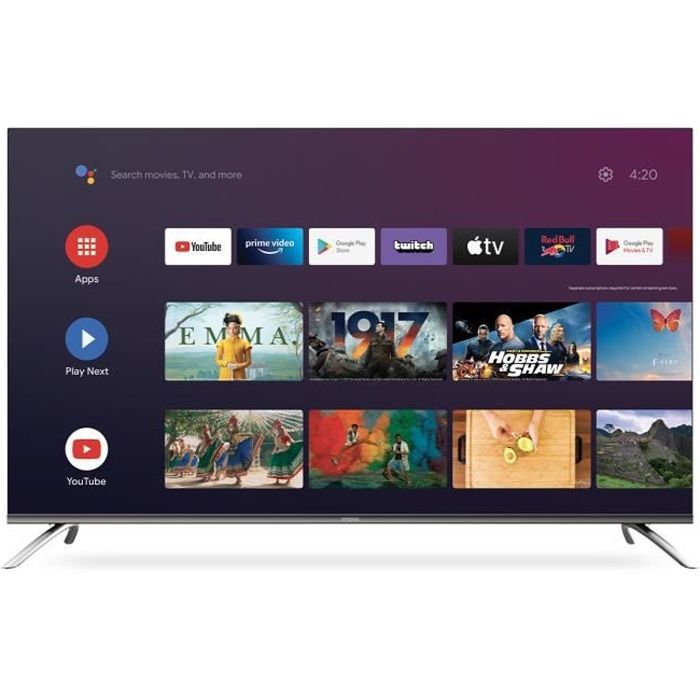 STRONG - Smart TV 50’’ (126 cm) - 4K UHD - Dolby Atmos - Android TV avec HDR10, Netflix, Disney+, Prime Video, WiFi, HDMI x3