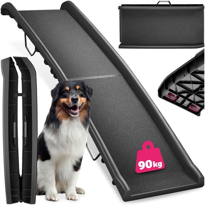 Meilleurs prix pour TECTAKE Rampe pour chien PAW STEP pliable antidérapante charge maximale 90kg avec sangles de transport
