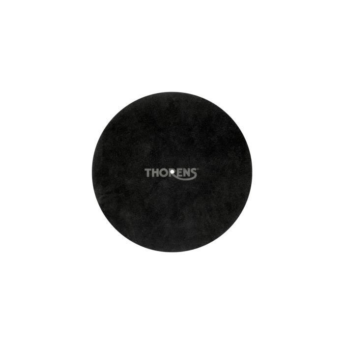 Couvre-plateau - THORENS - Noir - Cuir gravé - Accessoires pour vinyle - Amortissement optimal