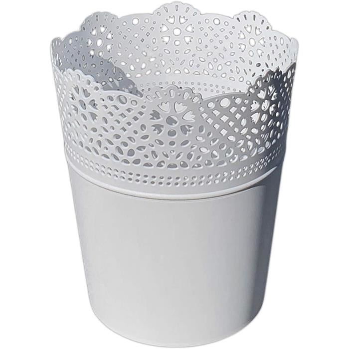 Luzia Pot De Fleurs Rond En Plastique Blanc 18 Cm[H5068] Cdiscount Jardin