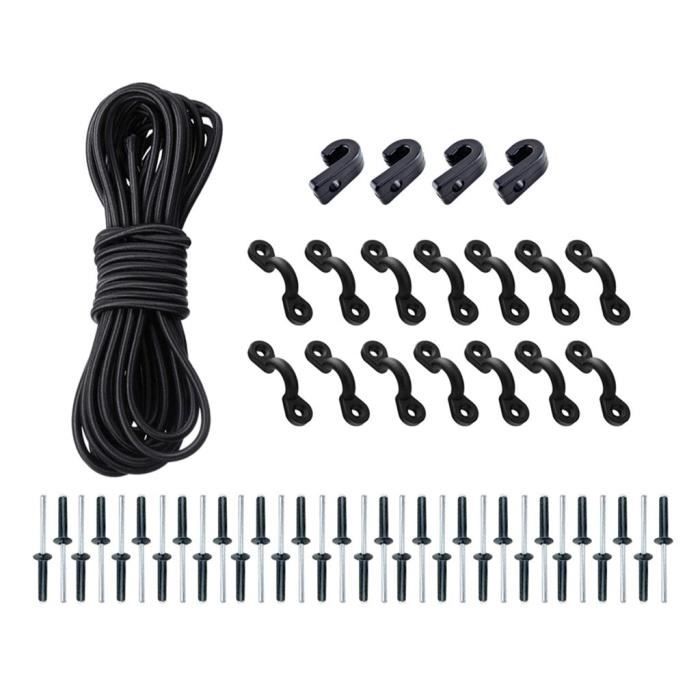 Kayak Bungee Rigging Kit 8 Mètres Bungee Cord Noir avec Crochets En J et Rivets Cdiscount Sport