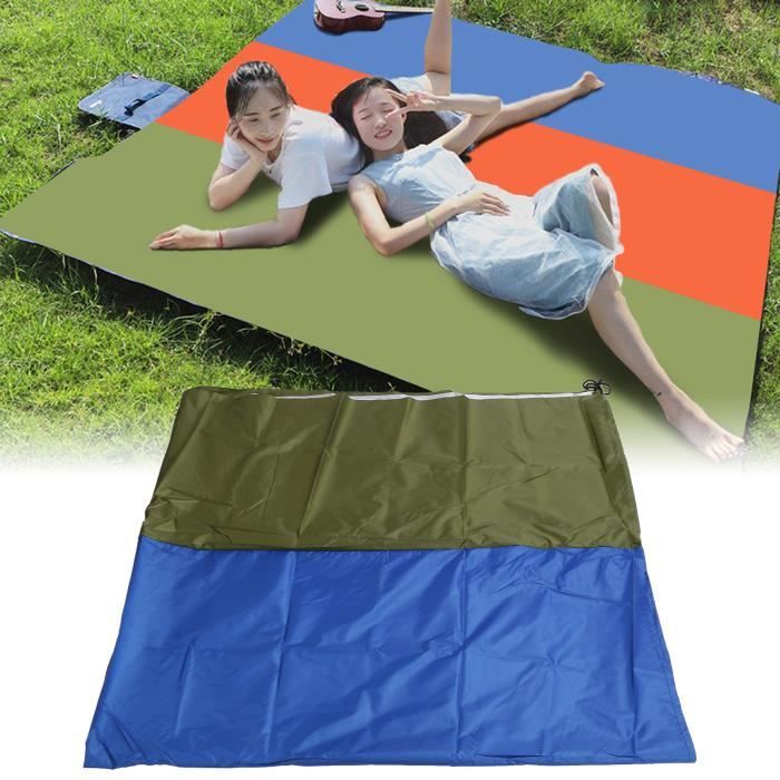 Tapis De Plage 210 X 200 Cm KEWUZY Orange - Couverture Anti-Sable Imperméable Avec Sac, Piquets Et Mousqueton