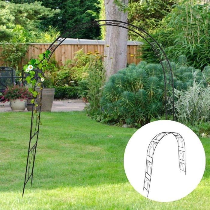 Arche de jardin arche à rosiers style fer 40x166x226.5cm Noir Bon ...