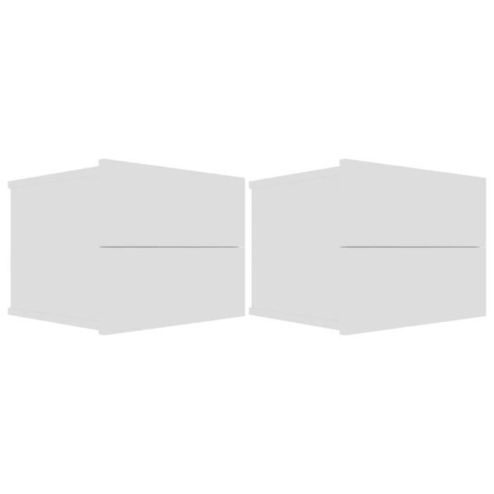 vidaXL Tables de chevet 2 pcs Blanc 40 x 30 x 30 cm Aggloméré