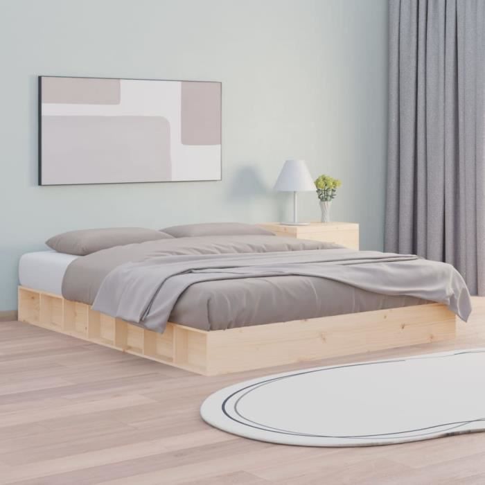 vidaXL Cadre de lit 180x200 cm Super King Bois massif 820661