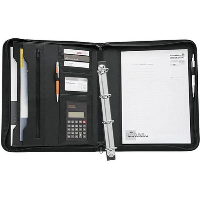 WEDO Porte-documents, A4, avec calculatrice, couleur: noir 0,000000 Noir