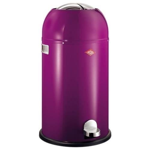 Poubelle Wesco Kickmaster 33 Litres Acier Inoxydable Gris Anthracite - Pédale Silencieuse, Ouverture Large - 37,5x37,5x69 Cm