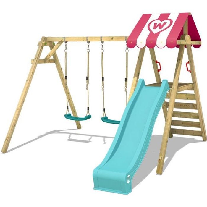 Balancoire Avec Toboggan Et Toit Wickey Smart Sugar Achat Vente Balancoire Portique Cdiscount