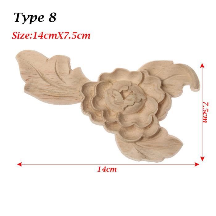Appliques Décoratives Bois 15x15 Cm Et 10x10 Cm – Classique Sculpté – Pour Meubles/murs