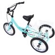Vert 14 pouces Tricycle pour enfants - Avec panier - 3 roues - Pour enfants de 5 à 6 ans-1
