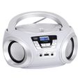 Boombox CD CMP 544 BT Blanc Trevi - Lecteur CD, Radio FM, Bluetooth, USB et AUX-IN-1