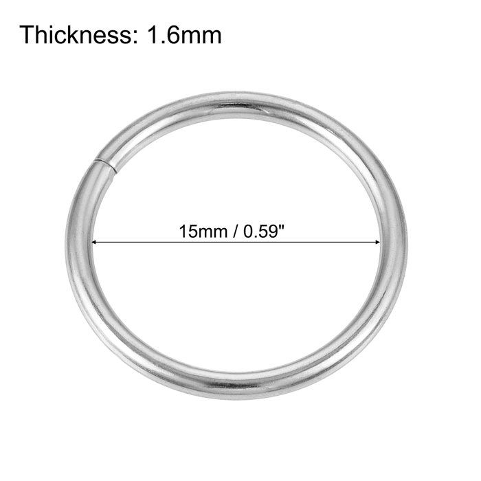 1 x 35mm Anneaux ronds / Métal / Soudé / Nickel / Epais 1 x 35mm Anneaux ronds / Métal / Soudé / Nickel / Epais
