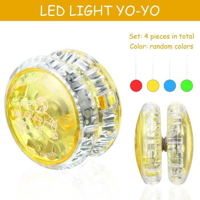 LUFEIS 10 Yo-Yos Lumineux LED Pour Enfants – Lot Yo-Yos Réactifs En Plastique – Débutants