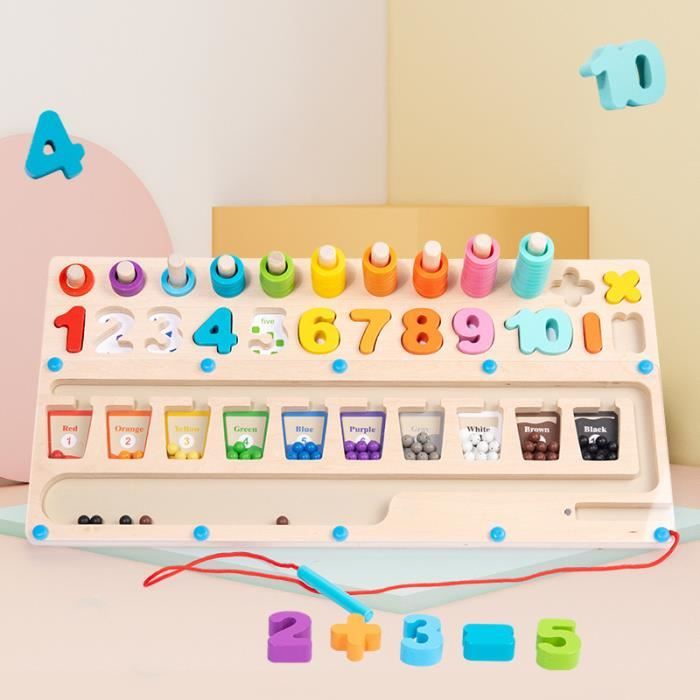Jeu Labyrinthe Magnétique En Bois Montessori - Tri De Couleurs & Apprentissage Pour 3-6 Ans