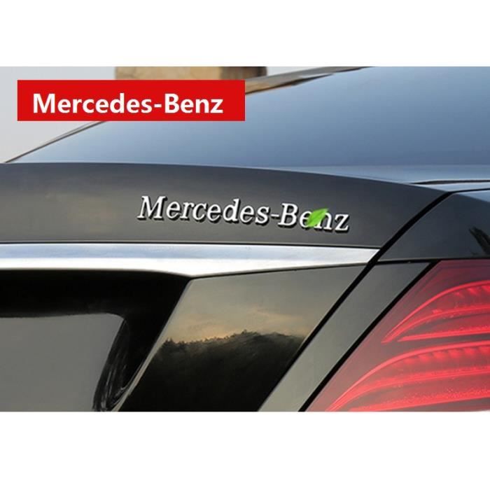 Logo Mercedes Benz Sticker 3D Argent Emblème pour Benz Voiture