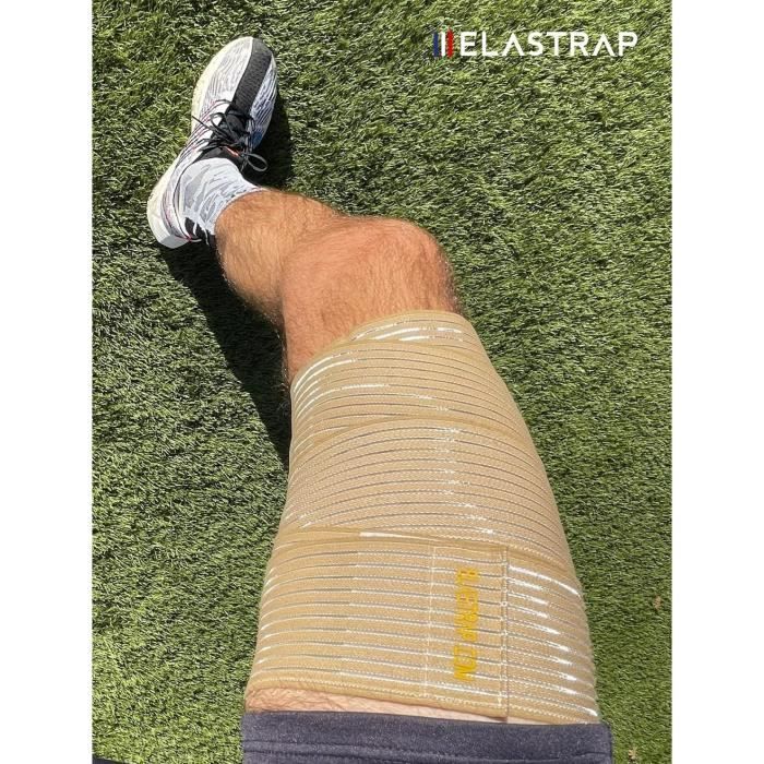 Bande Bandage Genou Strapping élastique à scratch - Attelle Genouillère de  protection compression et maintien - Elastrap - Cdiscount Sport