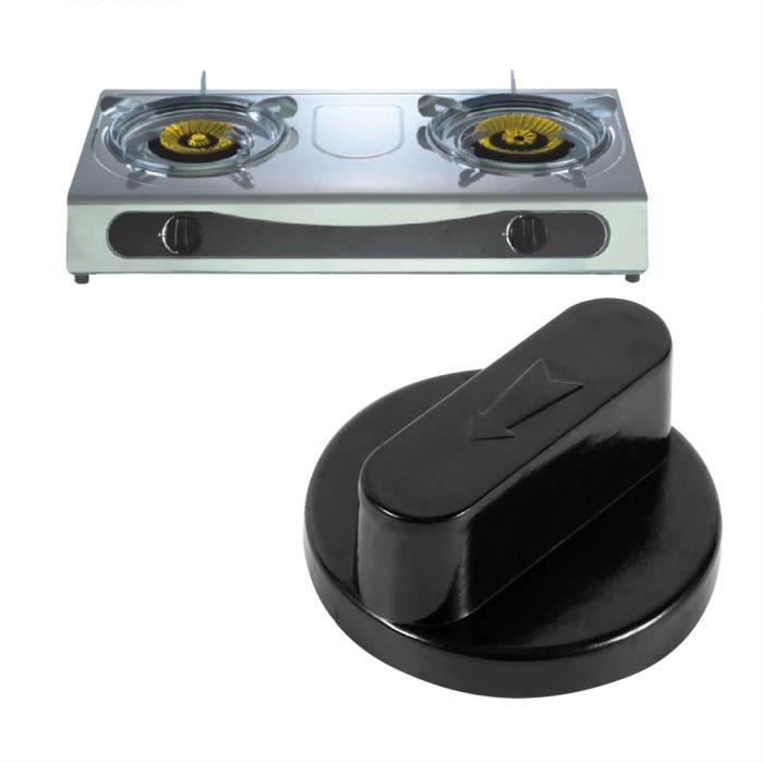 5 Boutons De Commande Pour Cuisinière à Gaz - Plastique Noir - Diamètre Trou 8mm