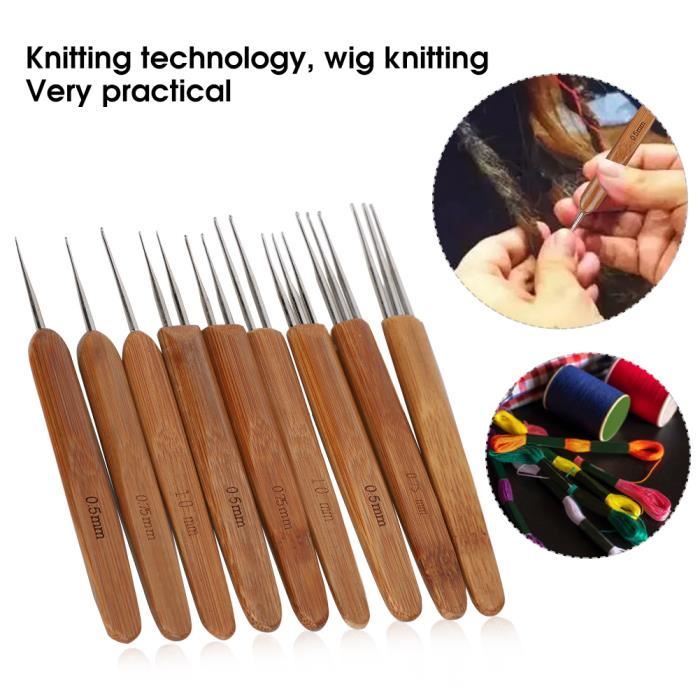 Lot De 12 Crochets à Crochet Ergonomiques En Bambou, Grandes Tailles