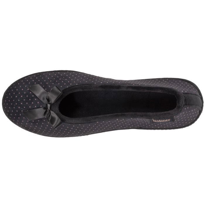 Isotoner Chaussons Pantoufles Ballerines Femme Ultra Doux Avec Talon 3,8 Cm - Confort Exceptionnel