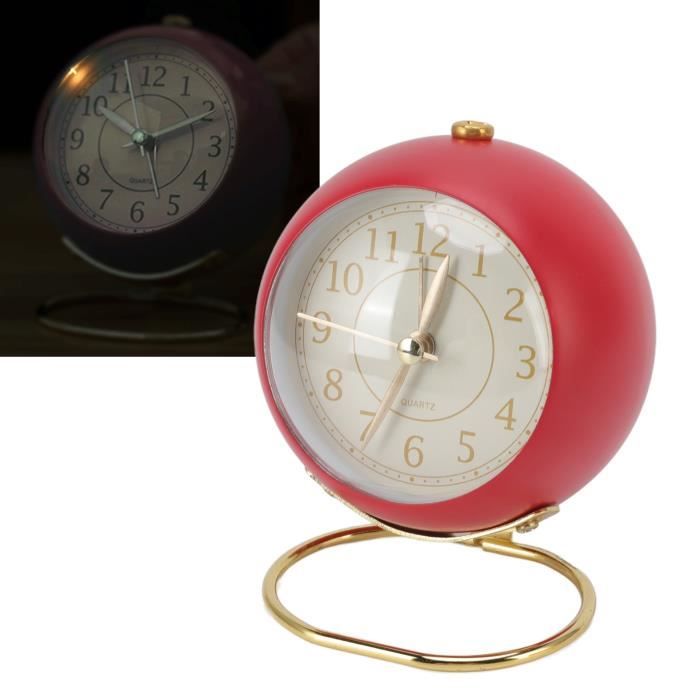 Réveil Rétro Numérique à Double Cloche - Métal, Mode Silencieux Sans Tic-tac, Rétroéclairage, Pile AA