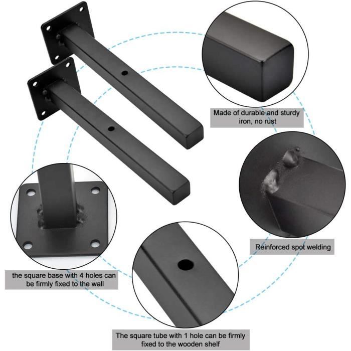 Lot De 2 Clips Support équerre Pour Tablette Ou étagère - Ajustable 6-42 Mm, Chromé Mat, Neuf