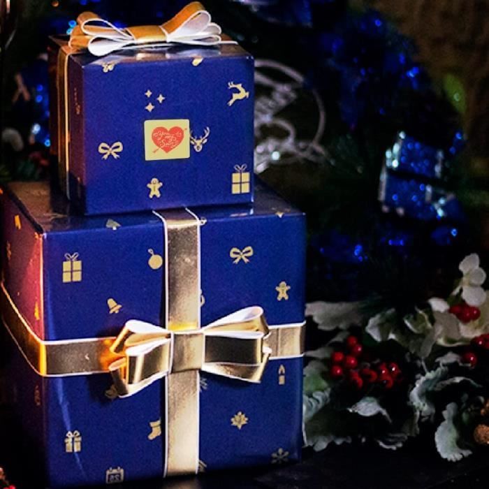 Noël Papier Emballage 6 Rouleaux 12m de Fête Vacances Cadeau Boule Doré