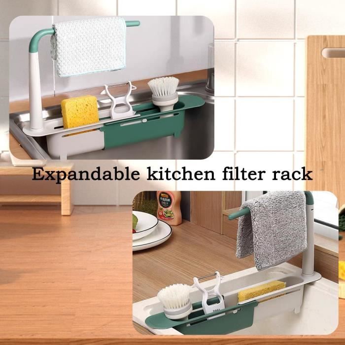 ÉGOUTTOIR D'ÉVIER DE Cuisine Panier Vidange Extensible Support Télescopique EUR 14,38 - PicClick FR