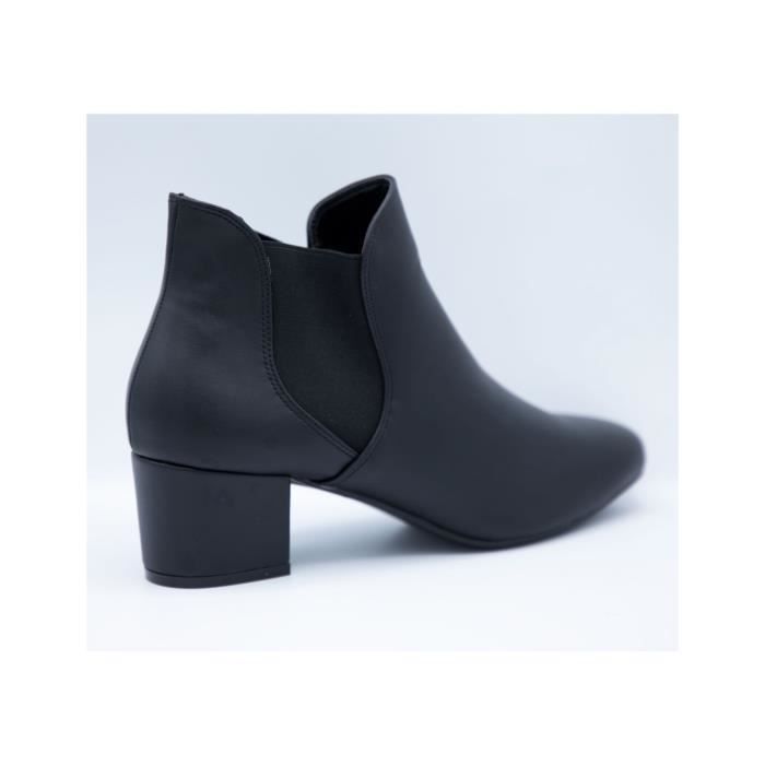 Bottines petit talon femme 5cm Noir Cdiscount Chaussures