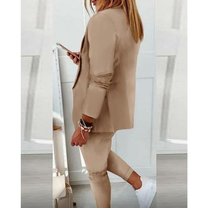 Tailleur femme top kaki